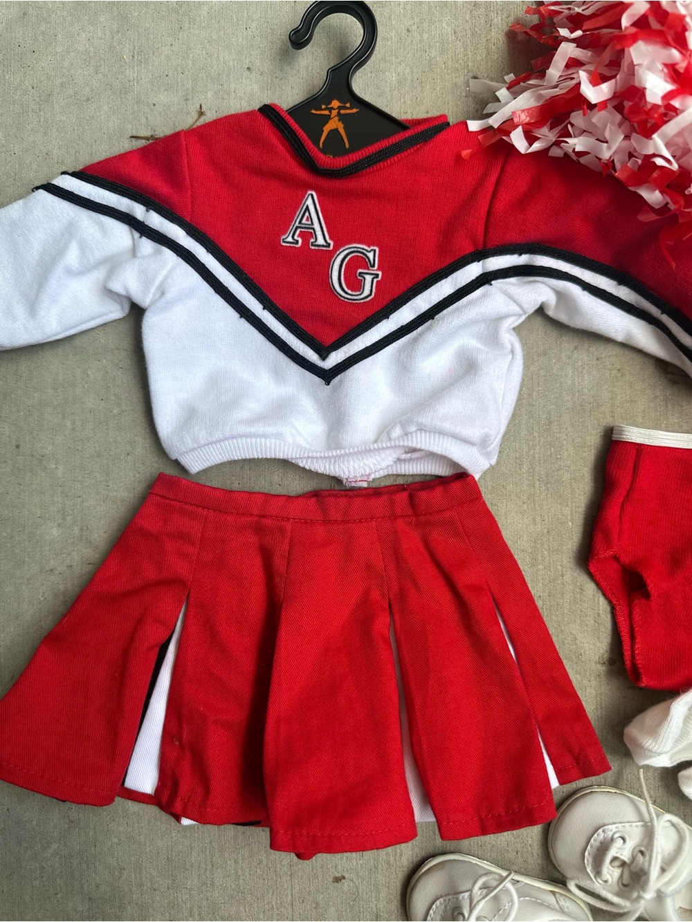 American Girl Doll AG School Cheerleader Outfit Set Pom Poms Shoes Skirt Clothes - Picture 2 of 4